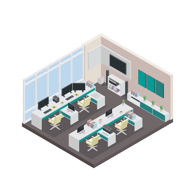 Modern Isometric 3D Office Interior
Design