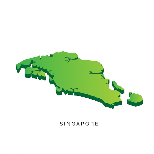 Free Vector Modern Isometric 3d Singapore Map