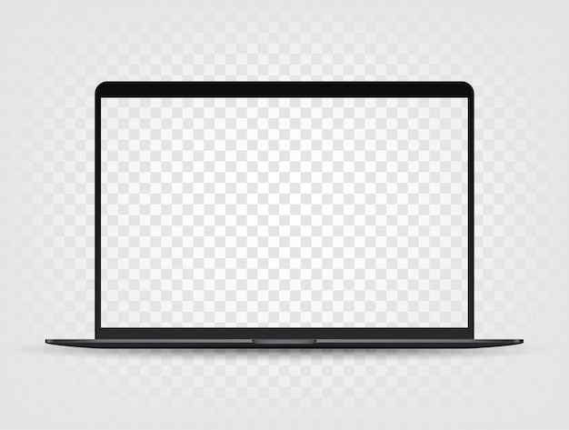 Download Modern laptop with transparent screen mockup | Premium Vector