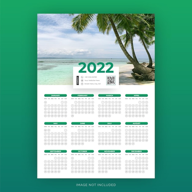Premium Vector Modern layout calendar template for travel agency