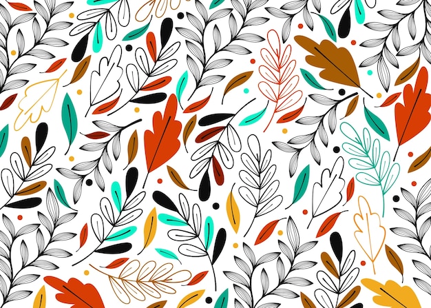 Premium Vector Modern Leaf Pattern Background In Colourful