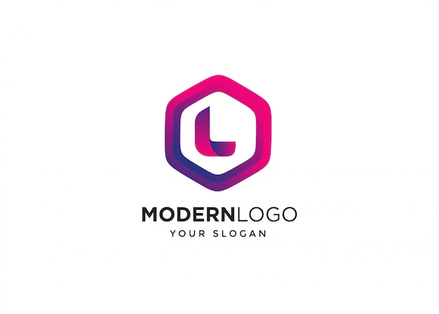 現代の手紙lロゴデザインテンプレート プレミアムベクター