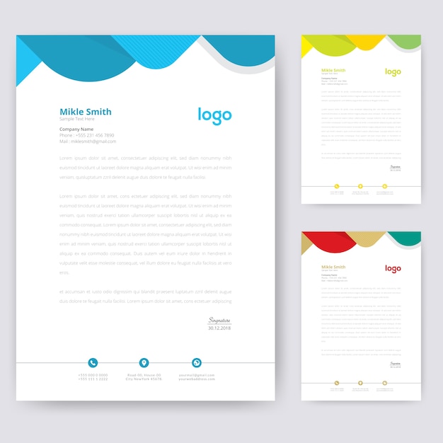 Premium Vector Modern Letterhead Template