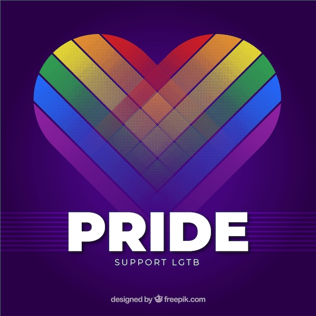 Modern lgtb pride background with heart Free Vector