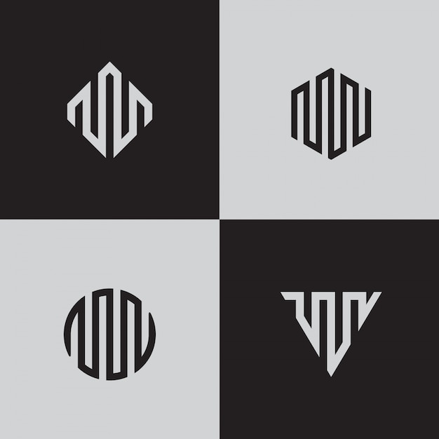 Premium Vector | Modern line logos. creative geometric shapes.