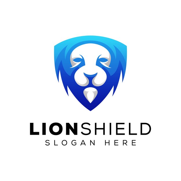 Premium Vector | Modern lion shield logo design template