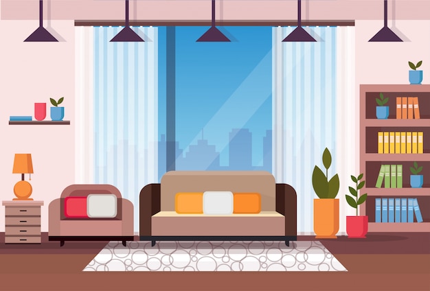 living room vector modern