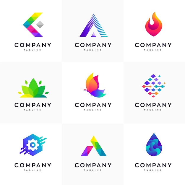 Download Free Modern Logo Design Template Set Abstract Logo Set Colorful Logo Set Minimalist Logo Design Template Set Premium Vector Use our free logo maker to create a logo and build your brand. Put your logo on business cards, promotional products, or your website for brand visibility.
