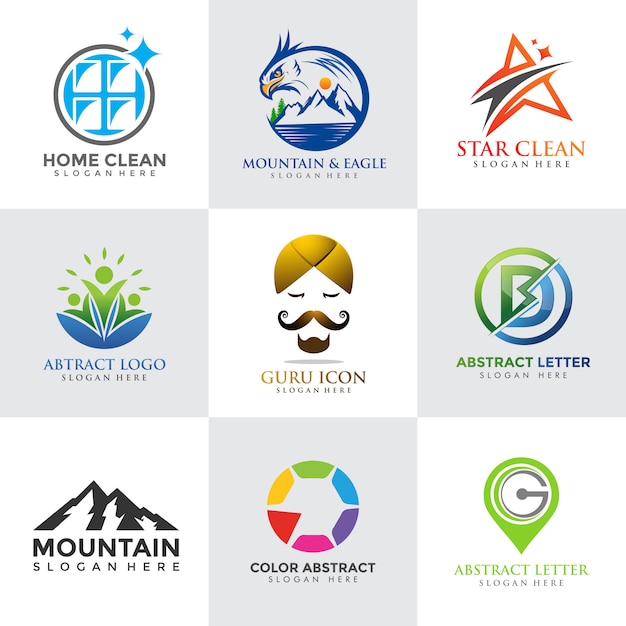 Download Free Modern Logo Design Templates Set Premium Vector Use our free logo maker to create a logo and build your brand. Put your logo on business cards, promotional products, or your website for brand visibility.