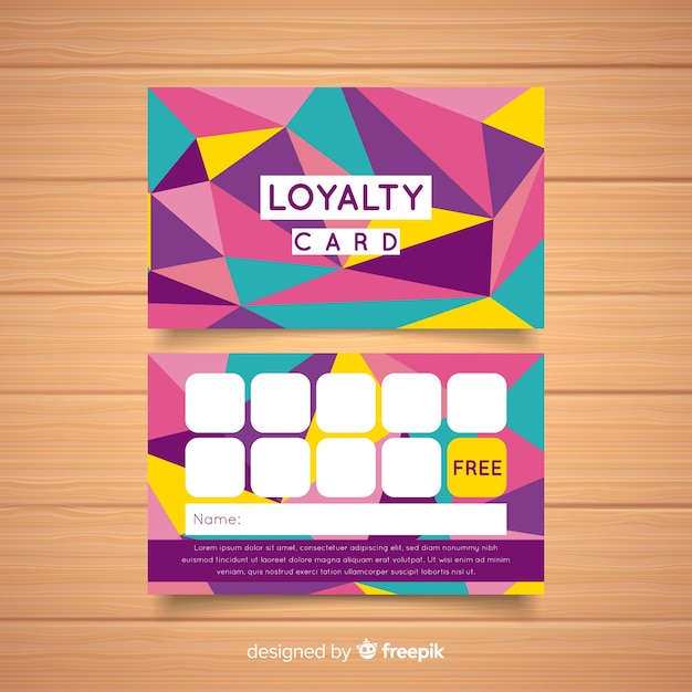 Modern loyalty card template with colorful style Vector Free Download