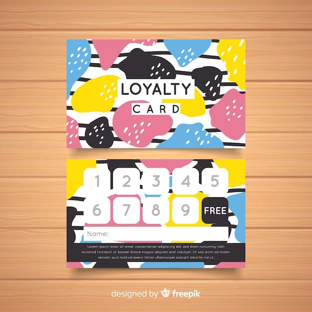 Free Vector Modern loyalty card template with colorful style