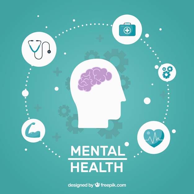 Modern mental health concept with flat design | Free Vector