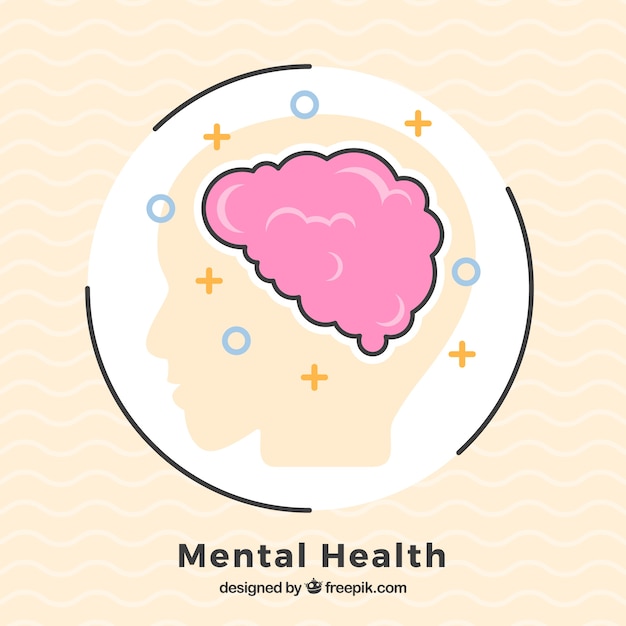 Modern mental health concept with flat\
design