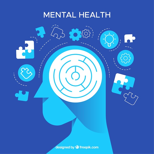 Modern mental health concept with flat design | Free Vector