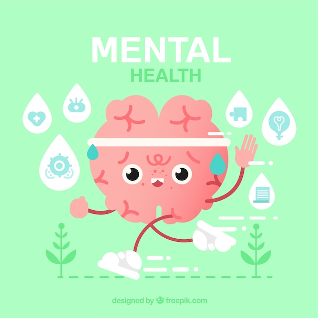 Modern mental health concept with flat\
design