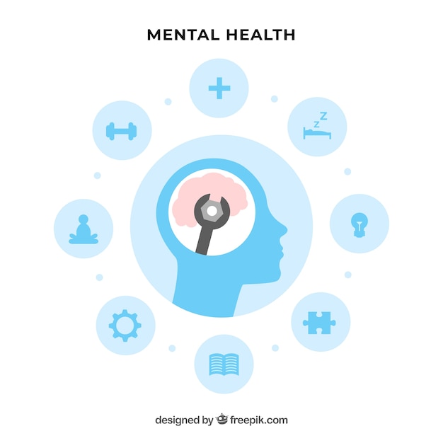 Modern mental health concept with flat
design
