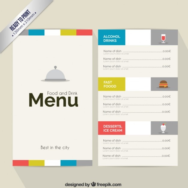 Modern Menu Template With Golden Ornaments Vector Free