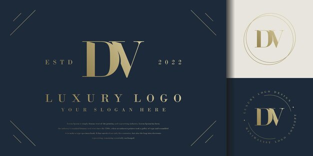 Premium Vector | Modern monogram initial letter d v logo design template