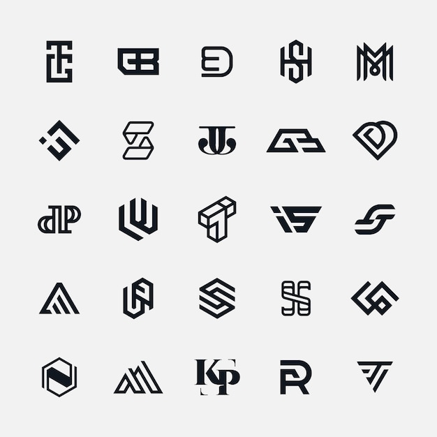 Premium Vector | Modern monogram logo letter collection