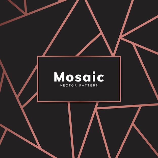 Modern mosaic wallpaper in rose gold and
black