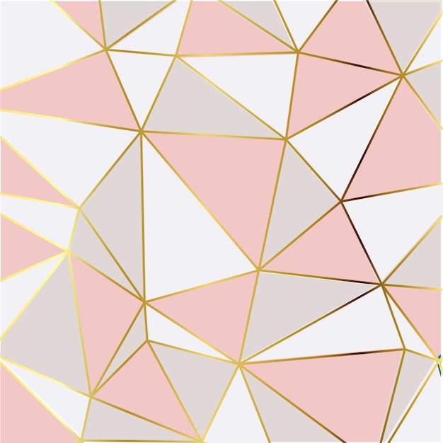 Premium Vector | Modern mosaic wallpaper in rose gold and white