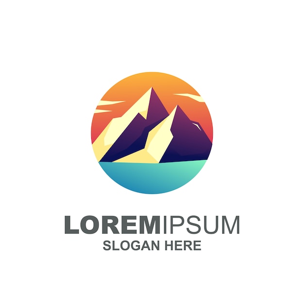 Modern mountain logo premium | Premium Vector