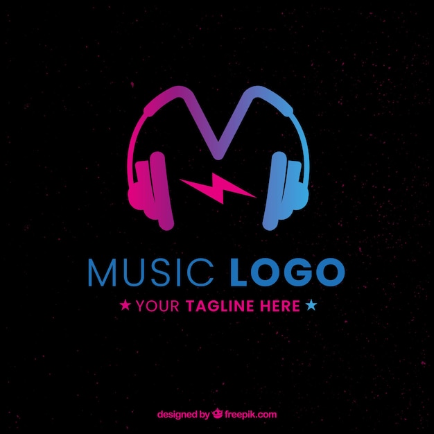 Modern music logo  Free Vector 