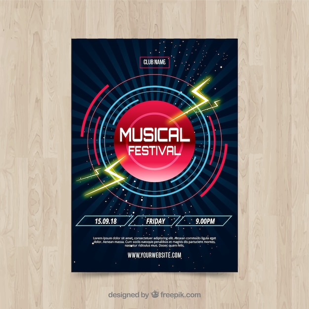 Free Vector Modern music poster template