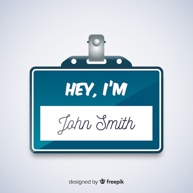 Download Modern name tag template with realistic design Vector ...