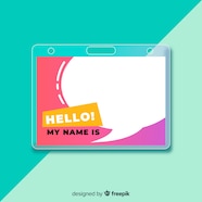 Modern Name Tag Template Free Vector