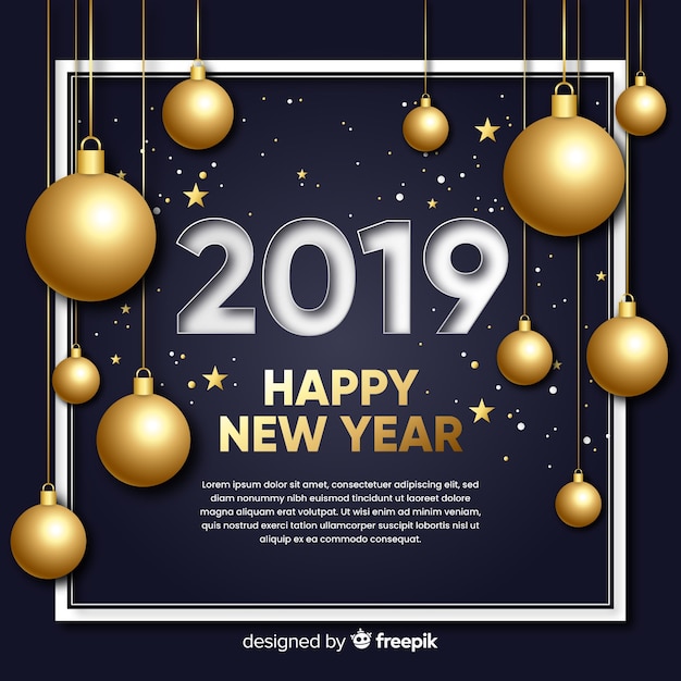 Free Vector | Modern new year composition with elegant style
