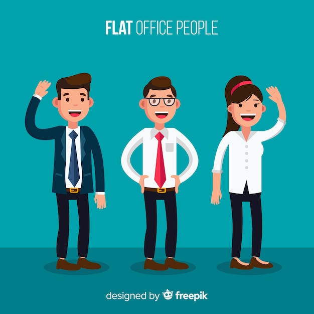 Modern office people composition with flat design Free Vector