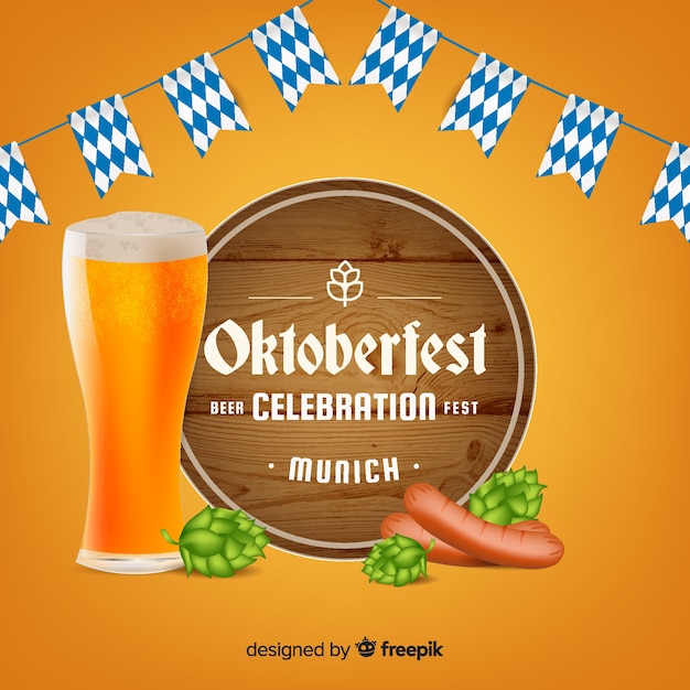 Free Vector | Modern oktoberfest background in realistic style