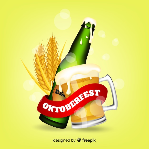 Modern oktoberfest composition with realistic design Free Vector