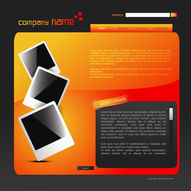 Download Free Vector | Modern orange website template