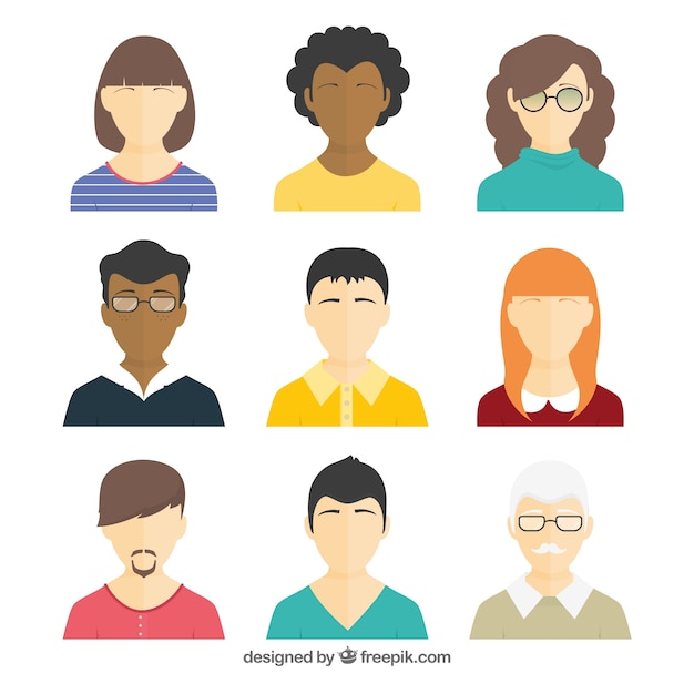 Download Free Vector | Modern pack of flat avatars