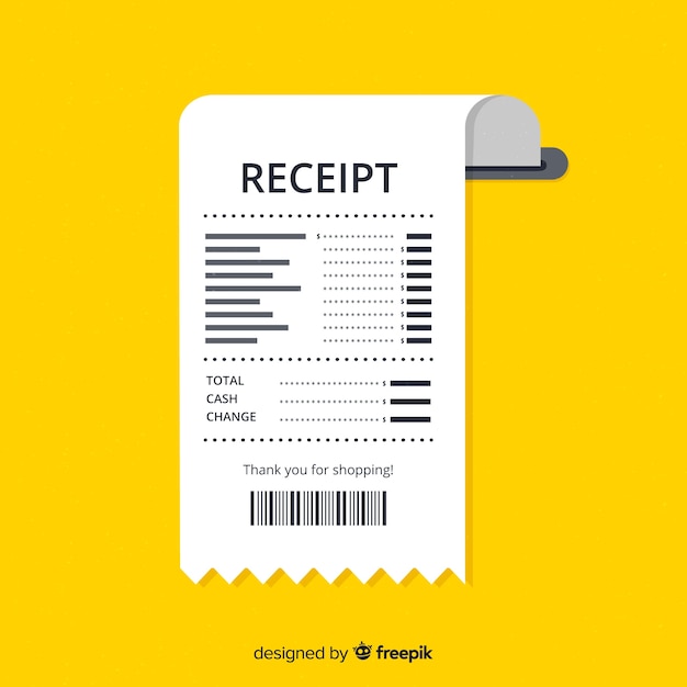 Modern Payment Receipt In Flat Style Free Vector 7609