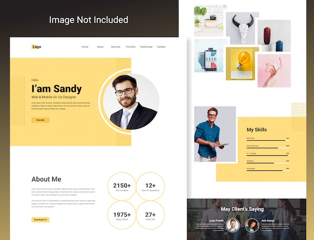 Premium Vector Modern Personal Portfolio Template