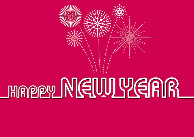 Premium Vector | Modern pink happy new year greeting card