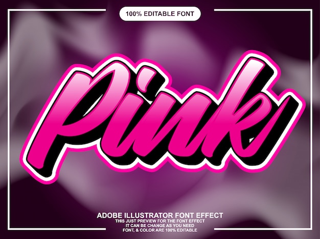 Premium Vector Modern Pink Script Editable Typography Font Effect 0626