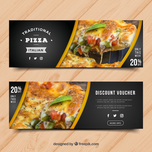 free-vector-modern-pizza-banner