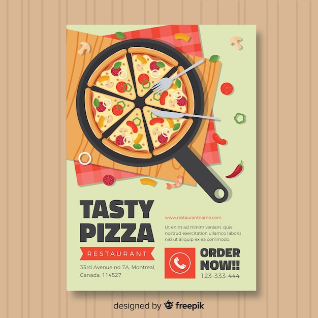 Free Vector Modern Pizza Restaurant Flyer Template