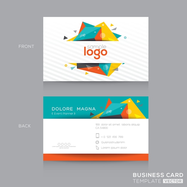 Modern polygonal corporate card