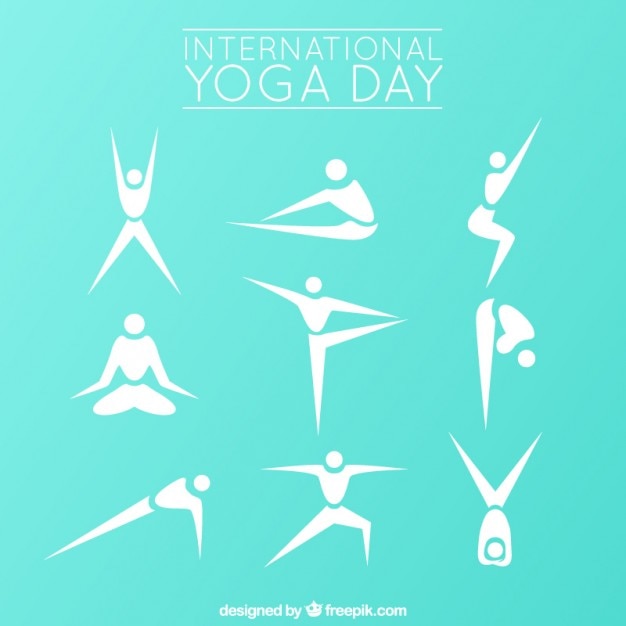 Modern poses yoga silhouette collection