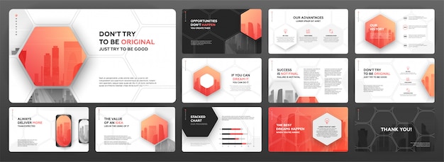 Modern presentation templates set for business and construction. Premium Vector