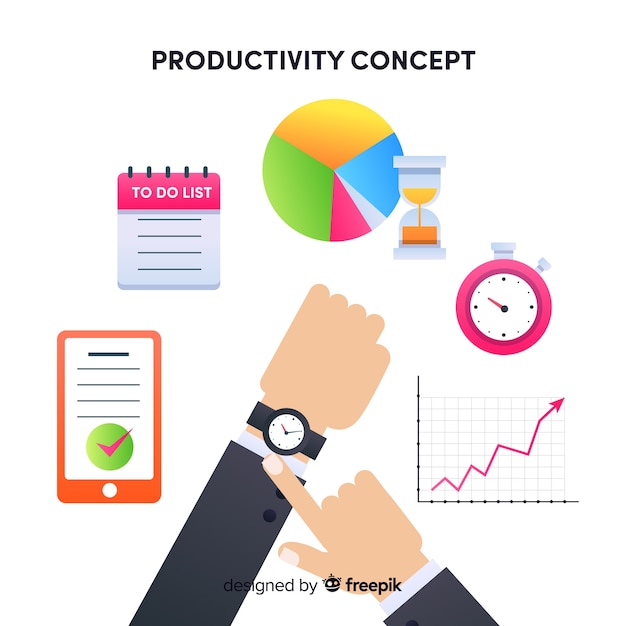 Free Vector | Modern productivity concept with flat design