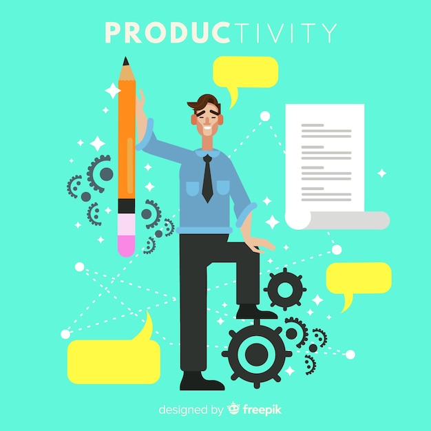 Free Vector | Modern productivity concept with flat design