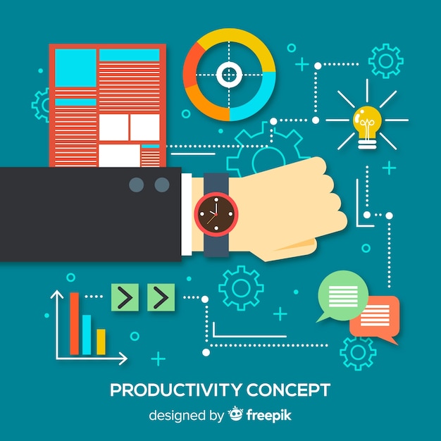 Free Vector | Modern Productivity Concept With Flat Design