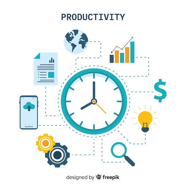 Premium Vector | Modern productivity concept with flat design