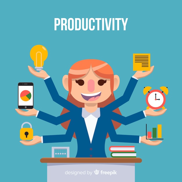 Free Vector | Modern Productivity Concept With Flat Design